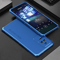 Custodia Lusso Alluminio Cover 360 Gradi per Xiaomi Redmi K50 5G Blu