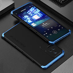 Custodia Lusso Alluminio Cover 360 Gradi per Xiaomi Redmi K50 5G Blu e Nero