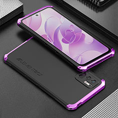 Custodia Lusso Alluminio Cover 360 Gradi per Xiaomi Redmi Note 10 JE 5G Viola