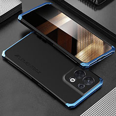 Custodia Lusso Alluminio Cover 360 Gradi per Xiaomi Redmi Note 13 5G Blu e Nero