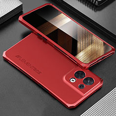 Custodia Lusso Alluminio Cover 360 Gradi per Xiaomi Redmi Note 13 5G Rosso