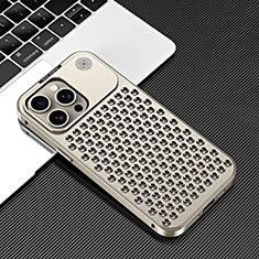 Custodia Lusso Alluminio Cover 360 Gradi QC3 per Apple iPhone 14 Pro Oro