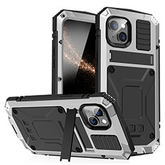 Custodia Lusso Alluminio Cover 360 Gradi RJ1 per Apple iPhone 15 Argento