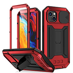 Custodia Lusso Alluminio Cover 360 Gradi RJ2 per Apple iPhone 14 Plus Rosso