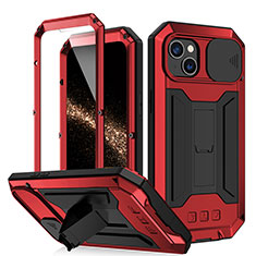 Custodia Lusso Alluminio Cover 360 Gradi RJ2 per Apple iPhone 15 Plus Rosso