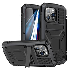 Custodia Lusso Alluminio Cover 360 Gradi RJ2 per Apple iPhone 15 Pro Max Nero