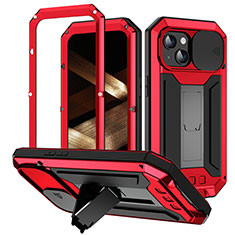 Custodia Lusso Alluminio Cover 360 Gradi RJ3 per Apple iPhone 15 Plus Rosso