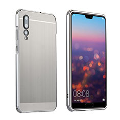 Custodia Lusso Alluminio Cover A01 per Huawei P20 Pro Argento