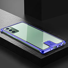 Custodia Lusso Alluminio Cover LK1 per Samsung Galaxy Note 20 5G Blu