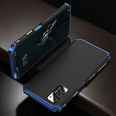 Custodia Lusso Alluminio Cover M01 per Huawei Honor V30 5G Blu e Nero