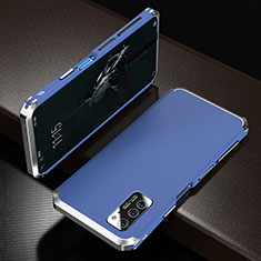 Custodia Lusso Alluminio Cover M01 per Huawei Honor V30 Pro 5G Argento e Blu