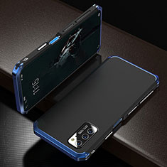 Custodia Lusso Alluminio Cover M01 per Huawei Honor V30 Pro 5G Blu e Nero