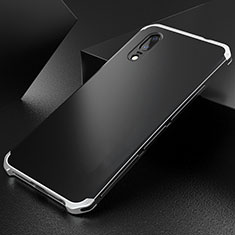 Custodia Lusso Alluminio Cover M01 per Huawei P20 Argento e Nero