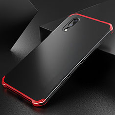 Custodia Lusso Alluminio Cover M01 per Huawei P20 Rosso e Nero