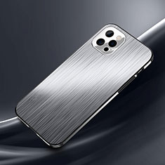 Custodia Lusso Alluminio Cover M02 per Apple iPhone 13 Pro Max Argento
