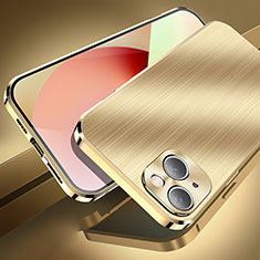 Custodia Lusso Alluminio Cover M06 per Apple iPhone 13 Mini Oro