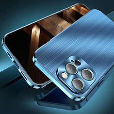 Custodia Lusso Alluminio Cover M06 per Apple iPhone 14 Pro Blu