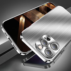 Custodia Lusso Alluminio Cover M06 per Apple iPhone 14 Pro Max Argento