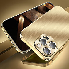 Custodia Lusso Alluminio Cover M06 per Apple iPhone 14 Pro Oro
