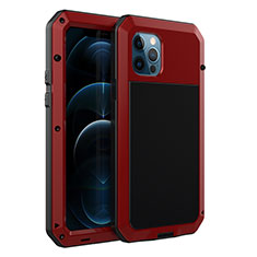 Custodia Lusso Alluminio Cover N01 per Apple iPhone 12 Pro Max Rosso