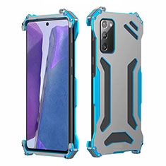 Custodia Lusso Alluminio Cover N02 per Samsung Galaxy Note 20 5G Cielo Blu