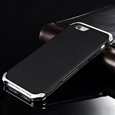 Custodia Lusso Alluminio Cover per Apple iPhone 6 Plus Argento e Nero