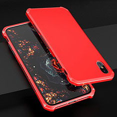 Custodia Lusso Alluminio Cover per Apple iPhone Xs Rosso
