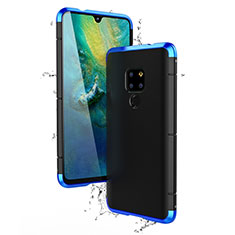 Custodia Lusso Alluminio Cover per Huawei Mate 20 Blu