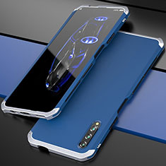 Custodia Lusso Alluminio Cover per Huawei Y9s Argento e Blu