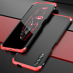 Custodia Lusso Alluminio Cover per Huawei Y9s Rosso e Nero