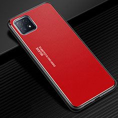 Custodia Lusso Alluminio Cover per Oppo A72 5G Rosso