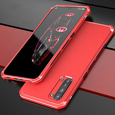 Custodia Lusso Alluminio Cover per Oppo Find X2 Lite Rosso