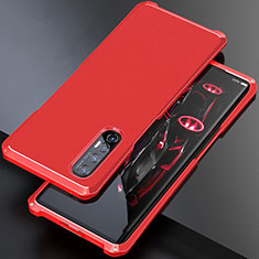 Custodia Lusso Alluminio Cover per Oppo Find X2 Neo Rosso