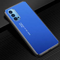 Custodia Lusso Alluminio Cover per Oppo Reno4 Pro 5G Blu