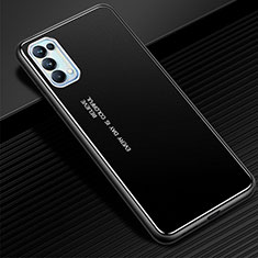 Custodia Lusso Alluminio Cover per Oppo Reno5 Pro 5G Nero