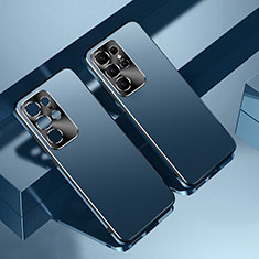 Custodia Lusso Alluminio Cover per Samsung Galaxy S22 Ultra 5G Blu