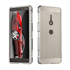 Custodia Lusso Alluminio Cover per Sony Xperia XZ2 Argento