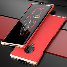 Custodia Lusso Alluminio Cover per Vivo Nex 3 Oro e Rosso