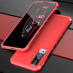 Custodia Lusso Alluminio Cover per Vivo X50 5G Rosso