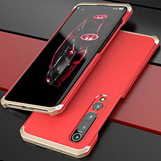 Custodia Lusso Alluminio Cover per Xiaomi Mi 10 Oro e Rosso