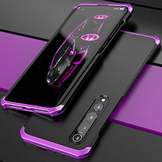 Custodia Lusso Alluminio Cover per Xiaomi Mi 10 Viola e Nero