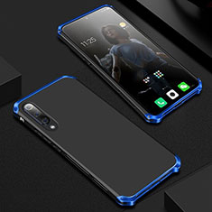 Custodia Lusso Alluminio Cover per Xiaomi Mi 9 Blu e Nero