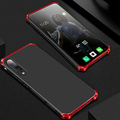 Custodia Lusso Alluminio Cover per Xiaomi Mi A3 Lite Rosso e Nero