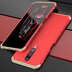 Custodia Lusso Alluminio Cover per Xiaomi Redmi K30 5G Oro e Rosso