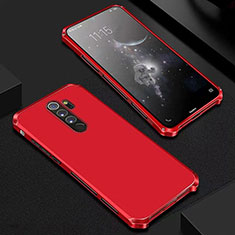 Custodia Lusso Alluminio Cover per Xiaomi Redmi Note 8 Pro Rosso