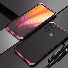 Custodia Lusso Alluminio Cover per Xiaomi Redmi Note 8 Rosso e Nero