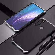 Custodia Lusso Alluminio Cover per Xiaomi Redmi Note 8T Argento e Nero