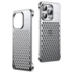 Custodia Lusso Alluminio Cover QC1 per Apple iPhone 15 Pro Argento