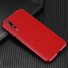 Custodia Lusso Alluminio Cover T01 per Huawei P20 Pro Rosso