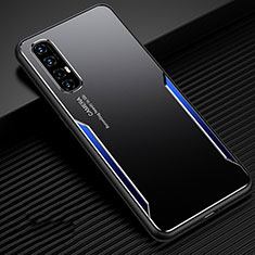 Custodia Lusso Alluminio Cover T01 per Oppo Reno3 Pro Blu